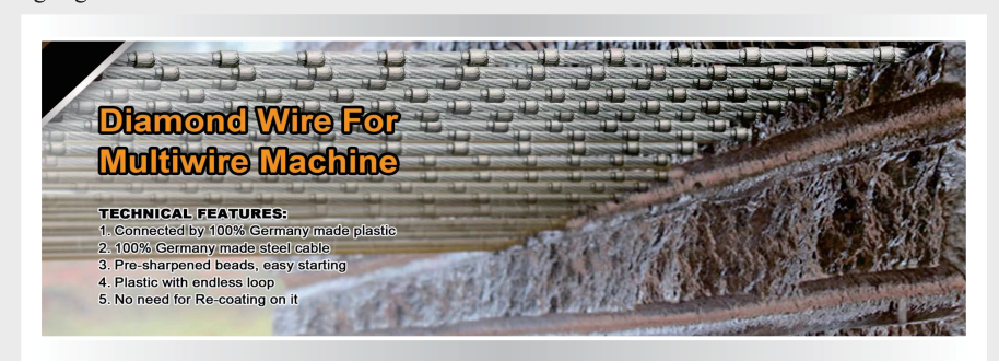 Diamond Wire for Multi-Wire Slab Cutting