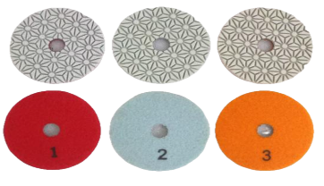 Premium 4" dry and wet 3-step polishing pads  1 set=3pcs